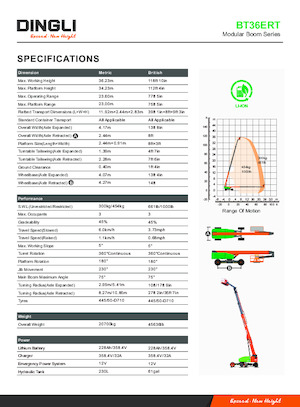 Gumikerekes töretőgémes munkaállványok Dingli BT36ERT