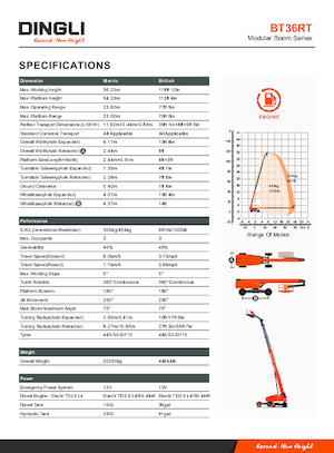 Gumikerekes töretőgémes munkaállványok Dingli BT36RT