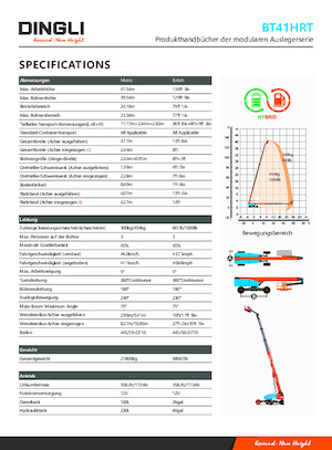 Gumikerekes töretőgémes munkaállványok Dingli BT41HRT