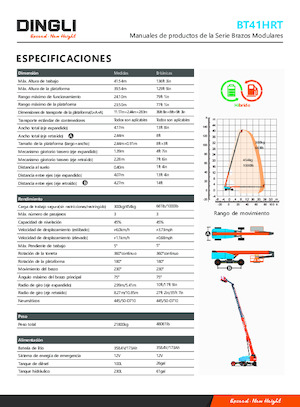 Gumikerekes töretőgémes munkaállványok Dingli BT41HRT