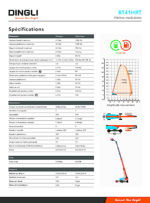 Gumikerekes töretőgémes munkaállványok Dingli BT41HRT