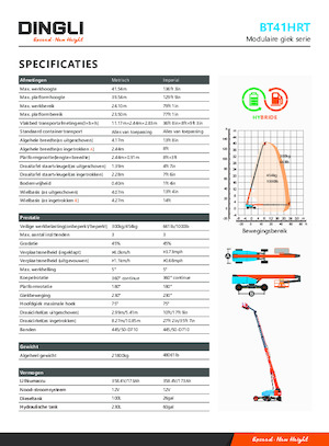 Gumikerekes töretőgémes munkaállványok Dingli BT41HRT