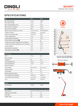 Gumikerekes töretőgémes munkaállványok Dingli BT44RT