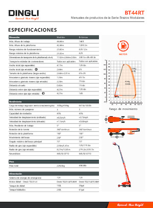Gumikerekes töretőgémes munkaállványok Dingli BT44RT