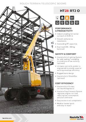 Gumikerekes töretőgémes munkaállványok Haulotte HT28 RTJ O