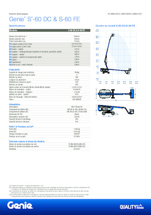Gumikerekes töretőgémes munkaállványok Genie S-60 FE