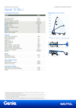 Gumikerekes töretőgémes munkaállványok Genie S-60 J