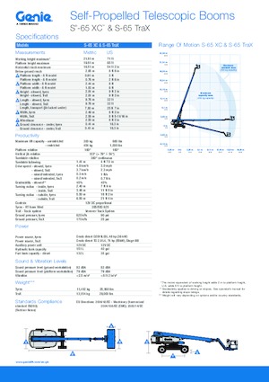 Gumikerekes töretőgémes munkaállványok Genie S-65 XC