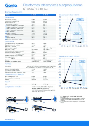 Gumikerekes töretőgémes munkaállványok Genie S-85 XC