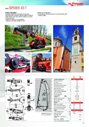 Gumikerekes töretőgémes munkaállványok Platform Basket SPIDER 43 WE