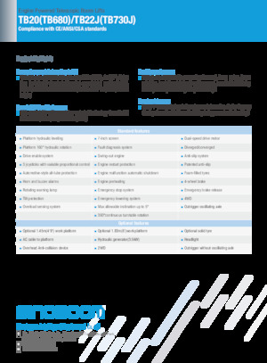 Gumikerekes töretőgémes munkaállványok Sinoboom TB22J