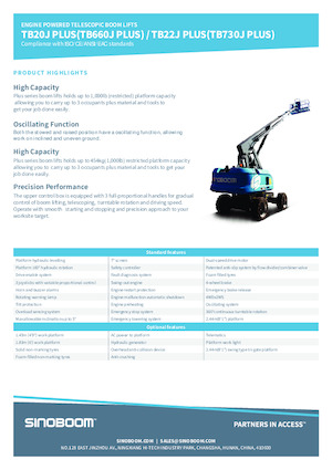 Gumikerekes töretőgémes munkaállványok Sinoboom TB22J Plus 