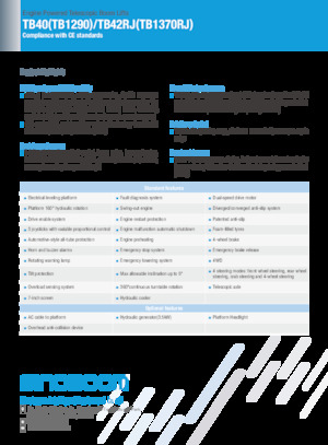 Gumikerekes töretőgémes munkaállványok Sinoboom TB42RJ 