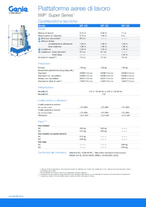 Gumikerekes vertikális emelésű munkaállványok Genie IWP 25 S