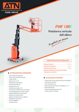 Gumikerekes vertikális emelésű munkaállványok ATN PIAF 10RE