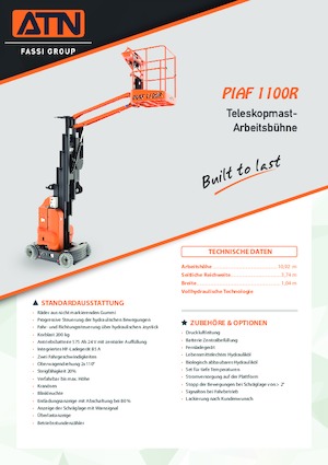Gumikerekes vertikális emelésű munkaállványok ATN PIAF 1100R