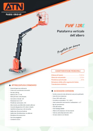 Gumikerekes vertikális emelésű munkaállványok ATN PIAF 12RE