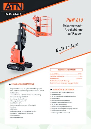 Gumikerekes vertikális emelésű munkaállványok ATN Piaf 810