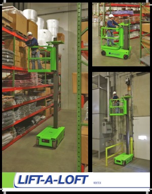 Gumikerekes vertikális emelésű munkaállványok Lift-A-Loft Vertex 