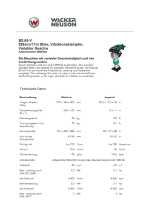 Benzines és dízel dönglők Wacker Neuson BS 65 V 11