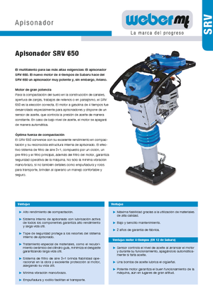 Benzines és dízel dönglők weber mt SRV 650