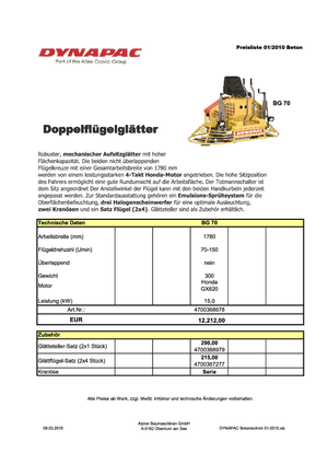 Kezelőüléses duplarotoros simtógépek Dynapac BG 70