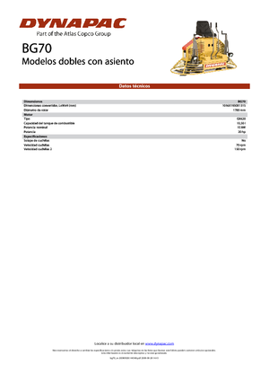 Kezelőüléses duplarotoros simtógépek Dynapac BG 70