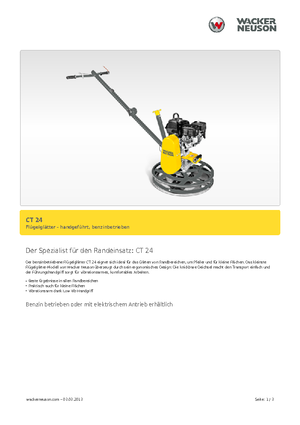 Gyalogkiséretű simítók Wacker Neuson CT 24-4 A