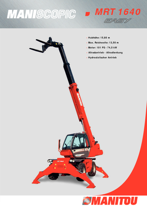 Forgó felsővázas teleszkóps rakodók Manitou MRT 1640 Easy