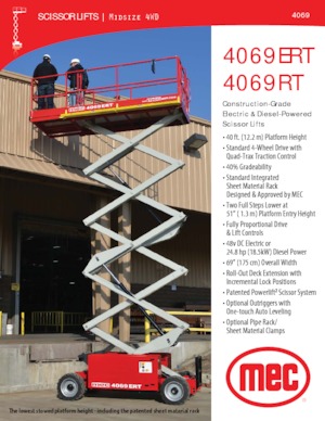 Gumikerekes ollós személyemelők MEC 4069RT