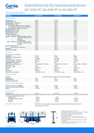 Gumikerekes ollós személyemelők Genie GS-5390