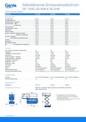 Gumikerekes ollós személyemelők Genie GS-3246