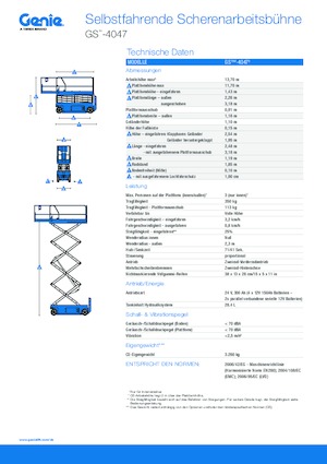 Gumikerekes ollós személyemelők Genie GS-4047