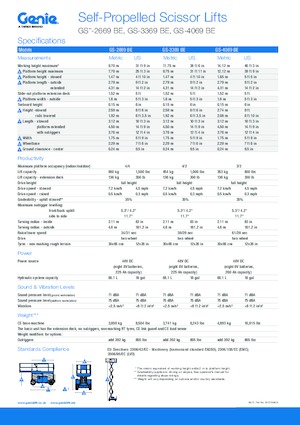 Gumikerekes ollós személyemelők Genie GS-3369 BE