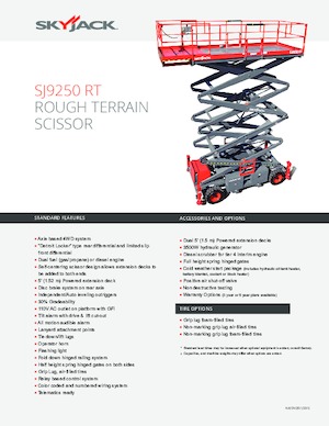 Gumikerekes ollós személyemelők Skyjack SJ 9250