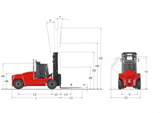 Kalmar DCG 150-6 méretei