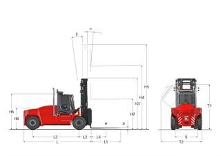 Kalmar DCG 160-6 méretei