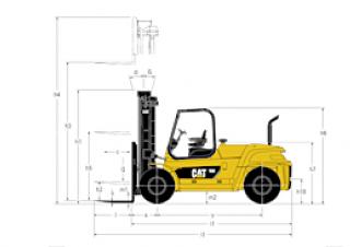 Caterpillar DP100N méretei
