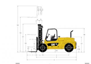 Caterpillar DP120N méretei