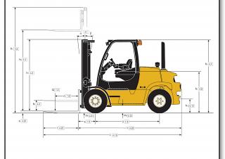Yale GDP 60VX Base méretei
