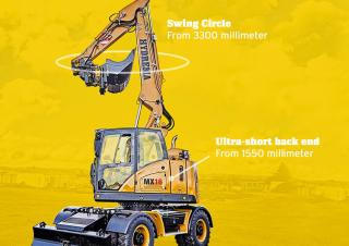 Gumikerekes kotrók Hydrema MX 16
