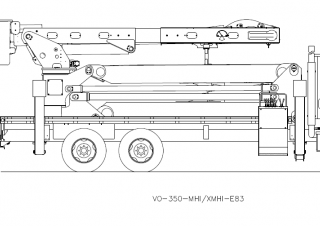 Gémes személyemelők Tehergépkocsira szerelt csuklógémes munkaállványok Versalift VO-350-XMHI-E83 ELEVATOR