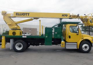Teleszkópgémes személyemelők Tehergépkocsira szerelt teleszkópos munkaállványok Elliott Equipment H70R HiReach