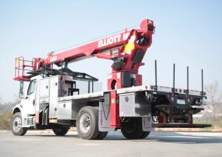 Teleszkópgémes személyemelők Tehergépkocsira szerelt teleszkópos munkaállványok Elliott Equipment L60R HiReach 