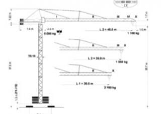Toronydaruk - merevgém - felülforgó Terex Peiner SK 56-E-TS 10.3
