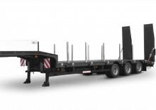 Alacsony és lépcsőspadlós félpótkocsik Schwarzmüller 3-axle low loader semitrailer with offset platform - reinforced - extendible
