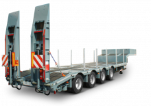Alacsony és lépcsőspadlós félpótkocsik Schwarzmüller 4-axle low loader semitrailer with offset platform