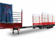 főggünyoldalfalú/ponyvás félpótkocsik Schwarzmüller 3-axle platform semitrailer - extendible