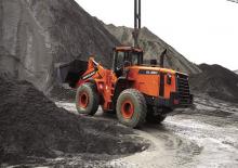 Gumikerekes homlokrakodók Doosan DL 350
