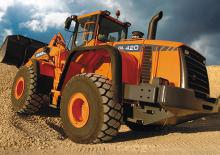 Gumikerekes homlokrakodók Doosan DL 420
